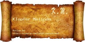 Klopfer Melinda névjegykártya