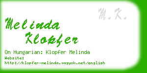 melinda klopfer business card